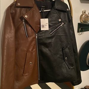 Forever 21 leather two tone jacket size small